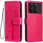 Etui en cuir pour poco x6 pro 5g (6. 67  inches), [ coque housse de telephone style motif chat et arbre] ...