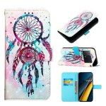 Etui en cuir a rabat horizontal 3d pour xiaomi poco x6 pro, carillons eoliens en forme de goutte de couleur ...