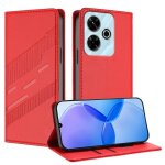 Etui en cuir r�tro multi - fonction pour redmi 13 4g, rouge