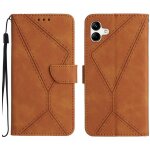Etui en cuir pour samsung galaxy a07 5g avec coutures, brun