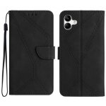 Etui en cuir pour samsung galaxy a07 5g avec coutures, noir