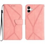 Etui en cuir pour samsung galaxy a07 5g avec coutures, rose