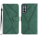 Etui en cuir pour samsung galaxy s21 + 5g avec coutures, vert