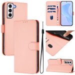 Etui en cuir uni avec cordon pour samsung galaxy s21 5g, rose