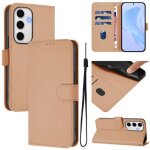 Etui en cuir uni avec cordon pour samsung galaxy s24 fe 5g, nu