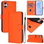 Etui en cuir uni avec lani�re pour samsung galaxy a06 4g / 5g, orange