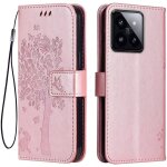 Etui en cuir pour xiaomi mi 14 pro (6. 73  inches), [ coque housse de telephone style motif chat et arbre] ...