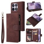 Etui en cuir zipp� mat pour xiaomi 14t, caf�