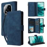 Etui en cuir zipp� multifonction pour redmi note 14 pro 5g, bleu