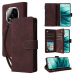 Etui en cuir zipp multifonction pour redmi note 14 pro 5g, caf