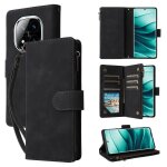 Etui en cuir zipp� multifonction pour redmi note 14 pro 5g, noir