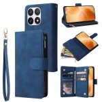 Etui en cuir zipp� multifonction pour xiaomi 14t pro, bleu