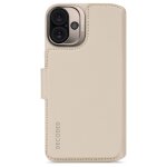 Etui decoded en cuir beige d�tachable 2en1 iphone 16 plus