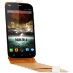 Etui flip blanc pour wiko darkfull cuir v�ritable - fermeture avec bouton magn�tique - syst�me de fixation ...