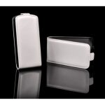 Etui flip case housse verticale pochette blanche a rabat coque clapet en simili cuir blanc pour samsung ...