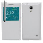 Etui flip coque pour samsung sm - g3518 galaxy core td - lte s - view support - blanc + stylet Etui flip coque pour samsung sm - g3518 galaxy core td - lte s - view support - blanc + stylet