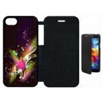 Etui a flip flap - d�cor abstrait feuille arabesque - compatible avec apple iphone 8 - plastique - bord ...