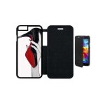 Etui a flip flap - escarpins rouge et noir - compatible avec apple iphone 6s - simili - cuir - bord noir ...
