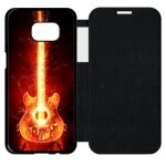Etui flip flap galaxy s7 edge - blazing guitare - simili - cuir - noir Etui flip flap galaxy s7 edge - blazing guitare - simili - cuir - noir