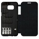Etui a flip flap - guitare 1 - compatible avec samsung galaxy s7 edge - plastique - bord noir