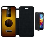 Etui a flip flap - guitare - compatible avec apple iphone 6 - plastique - bord noir