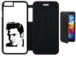 Etui a flip flap - portrait elvis presley - compatible avec apple iphone 6s - simili - cuir - bord noir ...