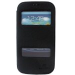 Etui folio puloka serie magnet avec fenetre pour samsung galaxy s3 noir