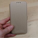 Etui folio a rabat pour apple iphone x de couleur or