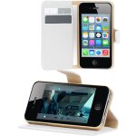 Etui folio � rabat lat�ral blanc pour iphone 4s rabat articul� fonction stand