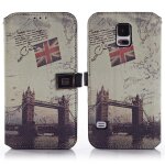Etui folio a rabat samsung galaxy s5 carte postale de big ben eco - cuir (pu)