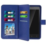 Etui folio pour smartphone universel taille xxl avec porte - cartes bleu