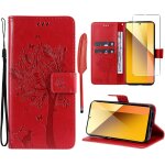Etui folio pour xiaomi redmi note 13 5g (non 4g) + verre tremp - housse cuir pu avec coque silicone, ...