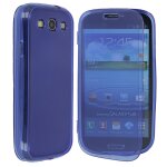 Etui gel rabat et tactile pour samsung galaxy s3 coloris bleu transparent