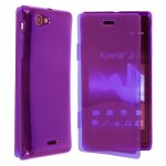 Etui gel rabat et tactile pour sony xperia st26i coloris violet translucide