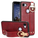 Etui pour google pixel 3a sangle de poignet cuir pu premium commodit compatibilit - rouge