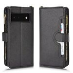 Etui pour google pixel 6 portefeuille a fermeture eclair magntique pu cuir flip couverture en cuir titulaire ...