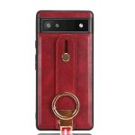Etui pour google pixel 6a sangle de poignet cuir pu premium compatibilit commodit - rouge