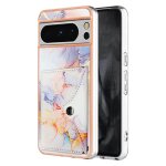Etui pour google pixel 8 pro pare - chocs en tpu souple marbre portefeuille slim fentes pour cartes - ...