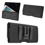 Etui horizontal housse clip m�tal ceinture pince en textile et cuir avec porte - cartes pour samsung ...