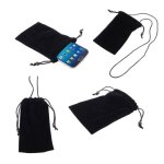 Etui housse avec boucle et corde de collier tissu flanelle doux pour lg optimus l7 ii p710 - noir