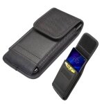 Etui housse ceinture avec porte - cartes cuir et nylon verticale pour lg k8 + (2018) - noir