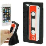 Etui housse coque cassette k7 vintage ozzzo noir pour apple iphone 3g 3gs