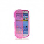 Etui housse coque gel rabat samsung galaxy s3 - rose Etui housse coque gel rabat samsung galaxy s3 - rose