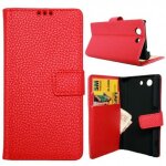 Etui housse coque portefeuille sony xperia z3 compact - rouge Etui housse coque portefeuille sony xperia z3 compact - rouge
