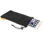 Etui housse mesh en nylon avec fermeture de boucle pour lg android one x5 (2018) - noir
