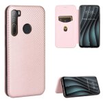 Etui pour htc desire 20 pro insertion de carte fibre de carbone magntique avec porte - cartes kickstand ...
