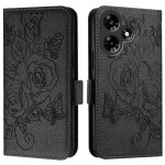 Etui pour infinix hot 30i portefeuille magntique avec fente pour carte de crdit cuir pu - noir