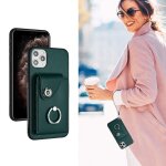 Etui pour iphone 11 pro max sangle a main cuir supports de fente pour carte housse de protection - vert ...