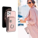 Etui pour iphone 11 pro max supports de fente pour carte housse de protection cuir sangle a main - couleur ...