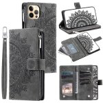 Etui pour iphone 12 / 12 pro logo en mtal aluminium avec des rayures verticales rouges doublure en microfibre ...